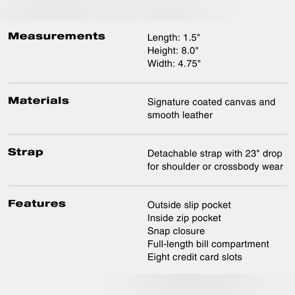 🤍🤎Coach Anna Foldover Clutch Crossbody In Signature Canvas - Picture 16 of 16